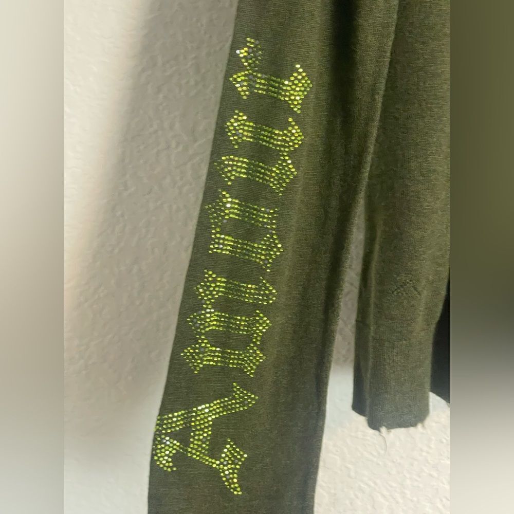 Zadig & Voltaire Cashmere Sweater with military color and crystals. NTW. Small - Picture 8 of 11